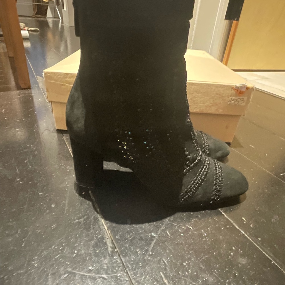 Alexandre Birman Black Suede Patchwork Boots 7